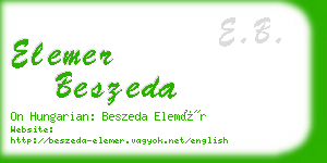 elemer beszeda business card